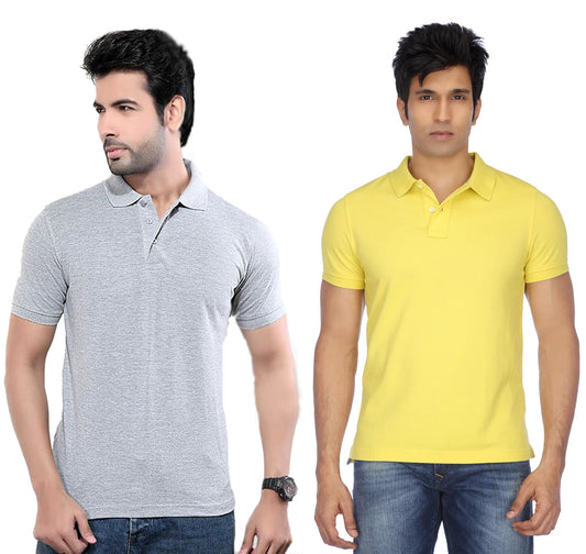 Set of two men's Ketex cotton blend half-sleeve polo shirts in multicolor, size 2XL, with classic collar and short sleeves.