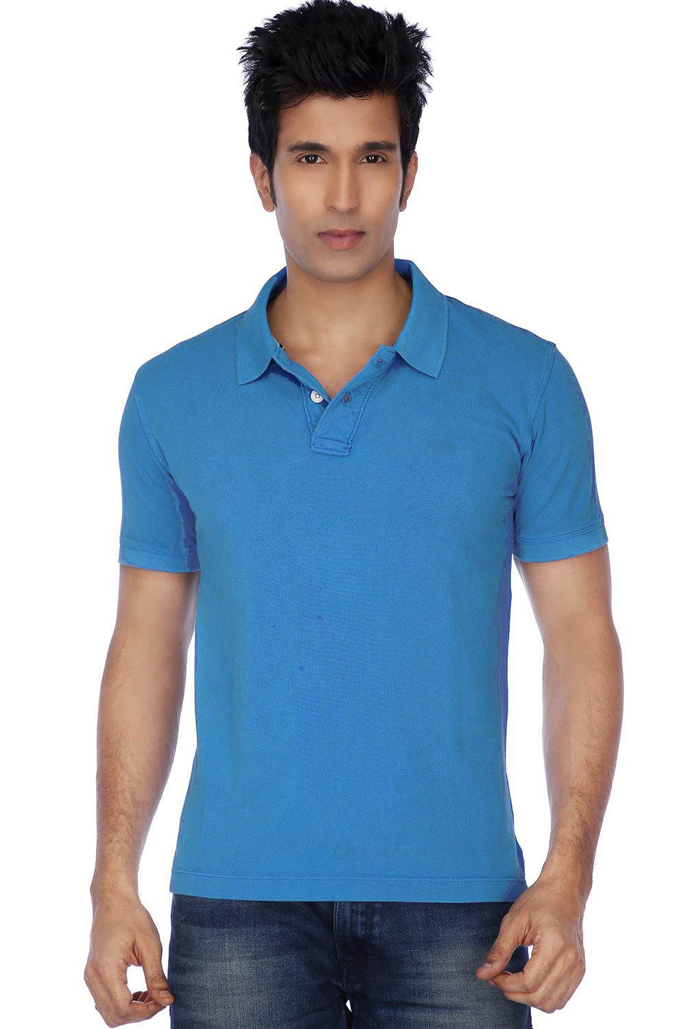 Set of two men's Ketex cotton blend half-sleeve polo T-shirts in multicolor, 2XL size, casual and comfortable clothing option.