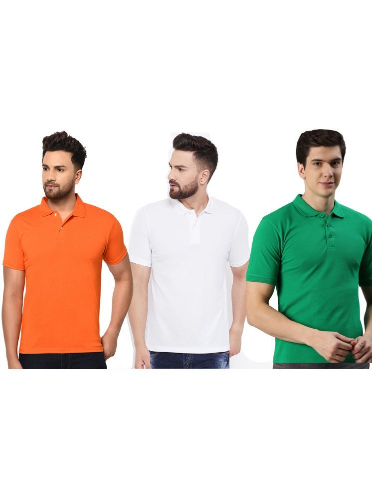 Set of three men's Ketex cotton blend half-sleeve polo T-shirts in multicolor, 2XL size, casual and comfortable.
