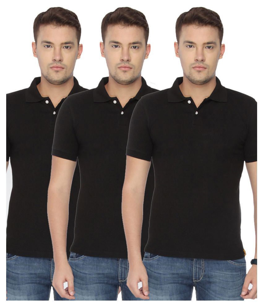 Pack of 3 men's Ketex cotton blend half-sleeve polo T-shirts in multicolor, size 2XL, casual and comfortable fit