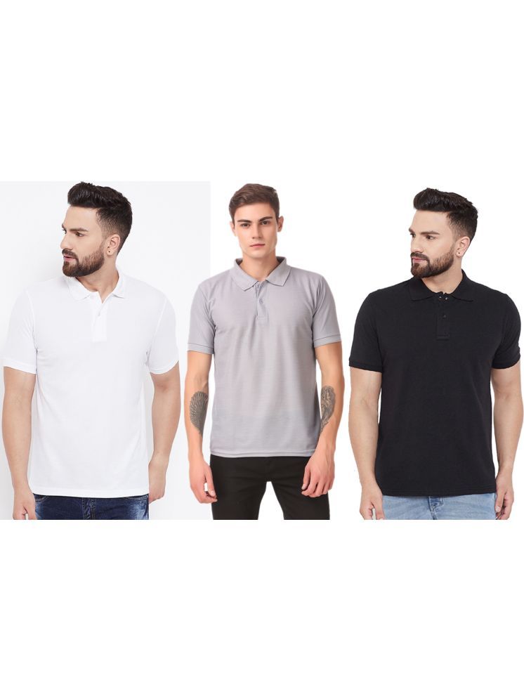Set of three men's Ketex cotton blend half-sleeve polo shirts in multicolor, size 2XL, casual fashion T-shirts.