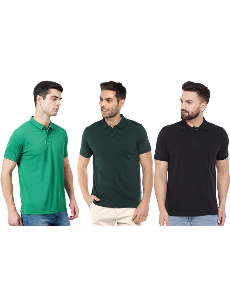 Set of three men's Ketex cotton blend half-sleeve polo T-shirts in multicolor, size 2XL, casual and comfortable style.