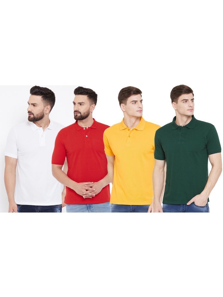 Set of four men's Ketex cotton blend half-sleeve polo t-shirts in multicolor, size 2XL, casual and comfortable clothing.