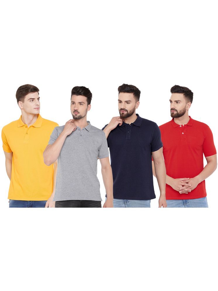 Set of four men's Ketex cotton blend half-sleeve polo T-shirts in multicolor, 2XL size, casual and comfortable clothing.