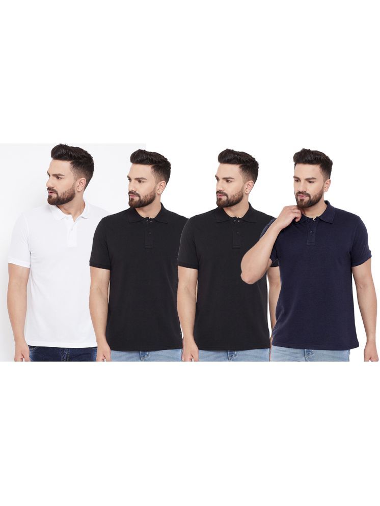 Set of four Ketex men's cotton blend half-sleeves polo shirts in various colors, 2XL size, casual T-shirts for men.