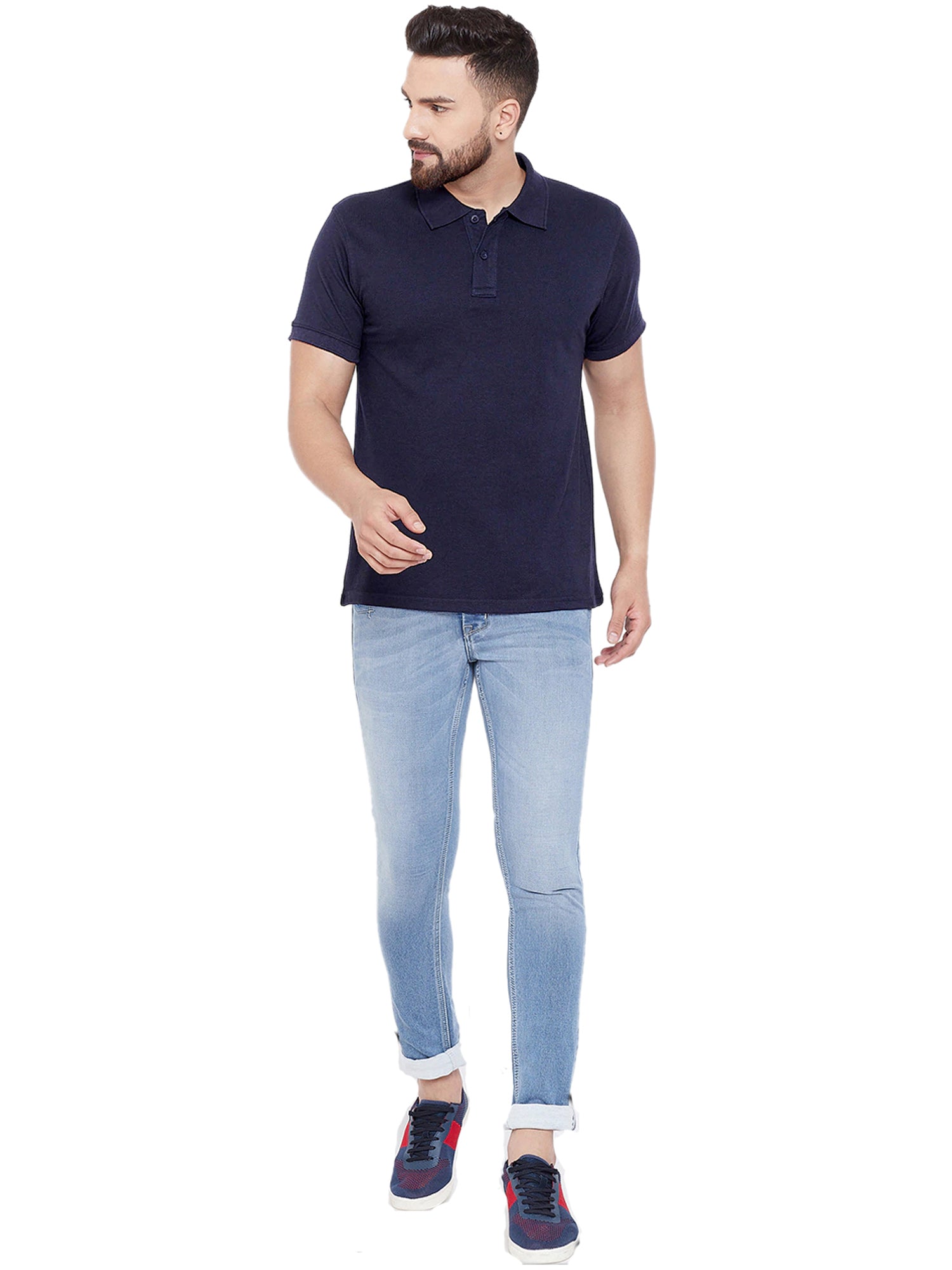 Set of four men's Ketex cotton blend half-sleeve polo T-shirts in multicolor, size 2XL, casual and comfortable wear.