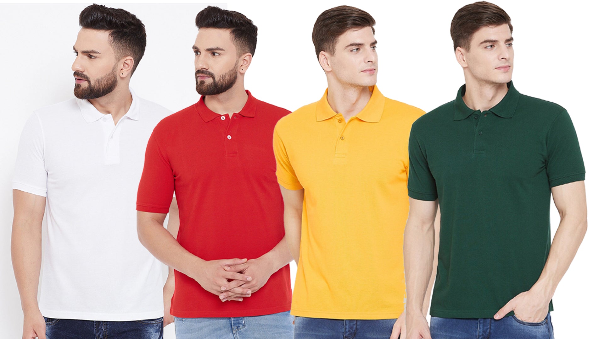 Set of four Ketex men's cotton blend half-sleeve polo T-shirts in multicolor, size 2XL, casual and comfortable fit.