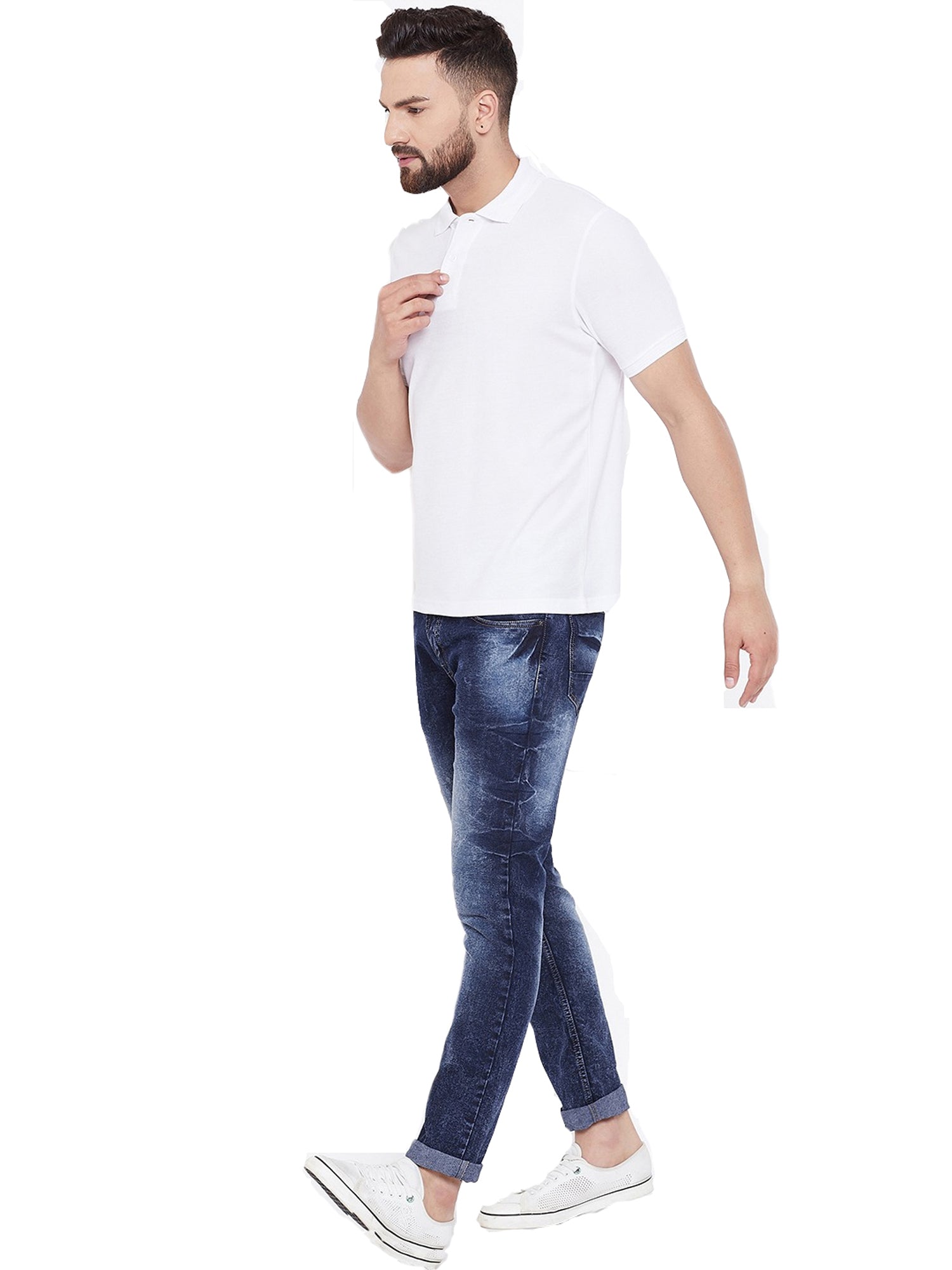 Set of four men's Ketex cotton blend half-sleeve polo T-shirts in multicolor, size 2XL, casual and comfortable.