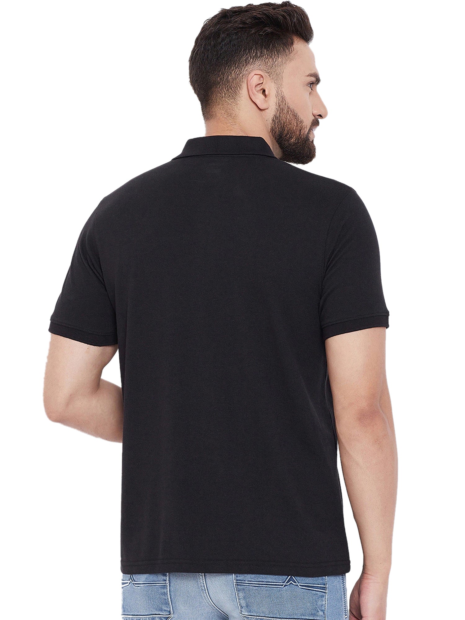 Set of four men's Ketex cotton blend half-sleeve polo T-shirts in multicolor, size 2XL.