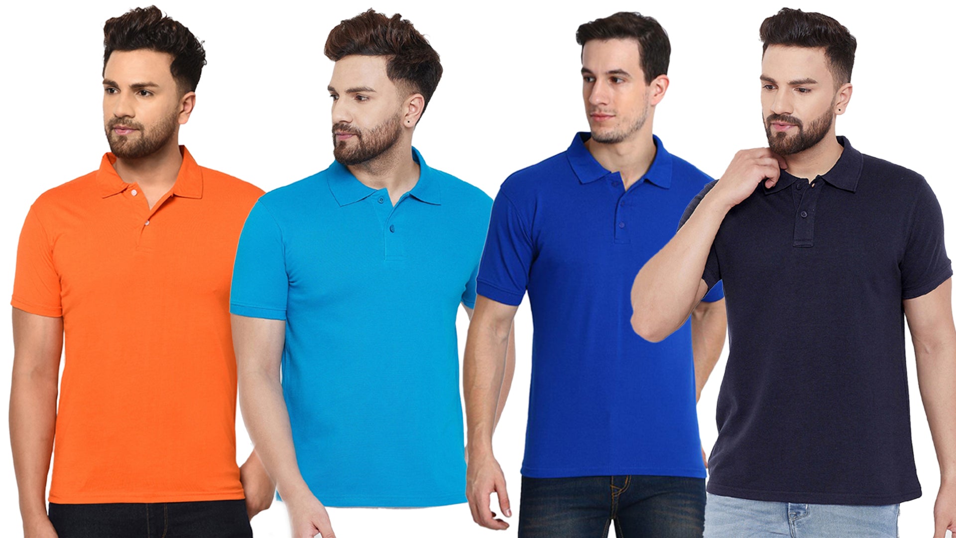 Pack of four multicolor men's Ketex cotton blend half-sleeve polo T-shirts, 2XL size, casual and comfortable attire.