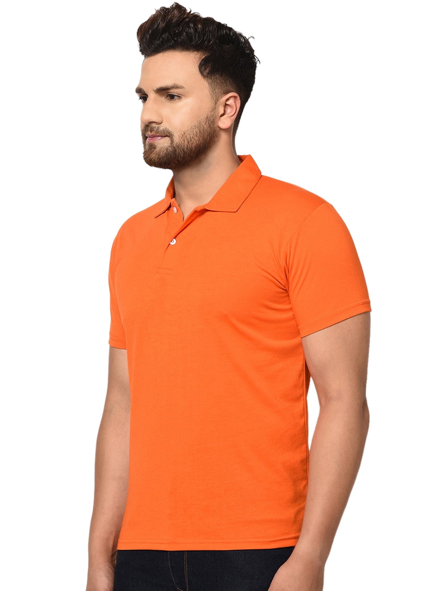 Set of four men's Ketex cotton blend half-sleeve polo T-shirts in multicolor, 2XL size, casual and comfortable design.