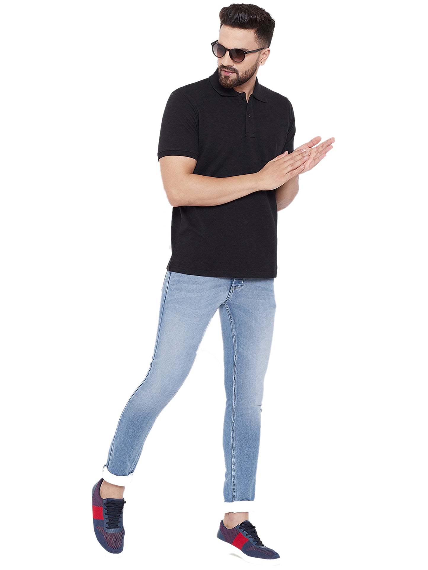 Set of four men's Ketex cotton blend half-sleeve polo T-shirts in multicolor, size 2XL, with classic collar and button placket.