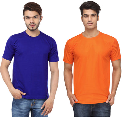 Set of two multicolor men's polyester blend Dri-Fit round neck T-shirts by Ketex, shown in 2XL size.