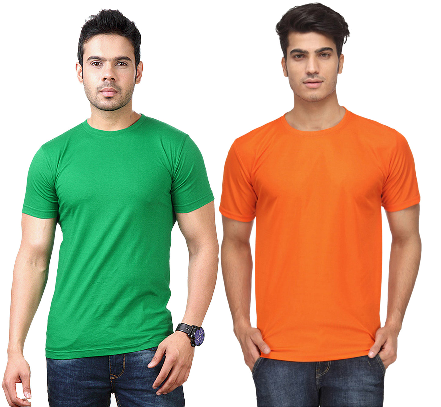 Two multicolor men's polyester blend Dri-Fit round neck T-shirts from Ketex, size 2XL, casual athletic style in the pack.