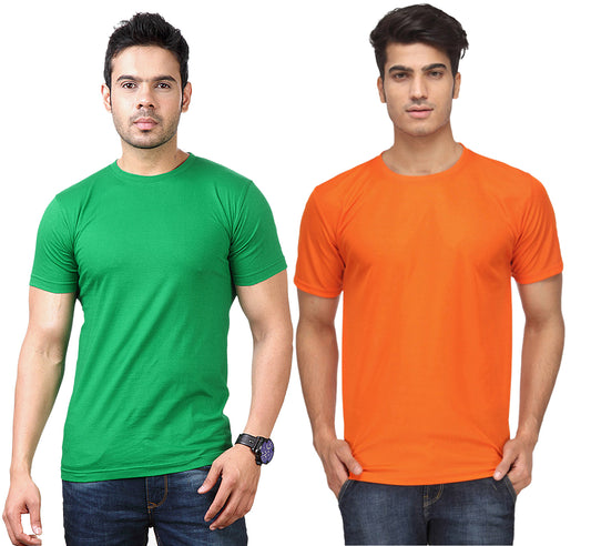 Two multicolor men's polyester blend Dri-Fit round neck T-shirts from Ketex, size 2XL, casual athletic style in the pack.