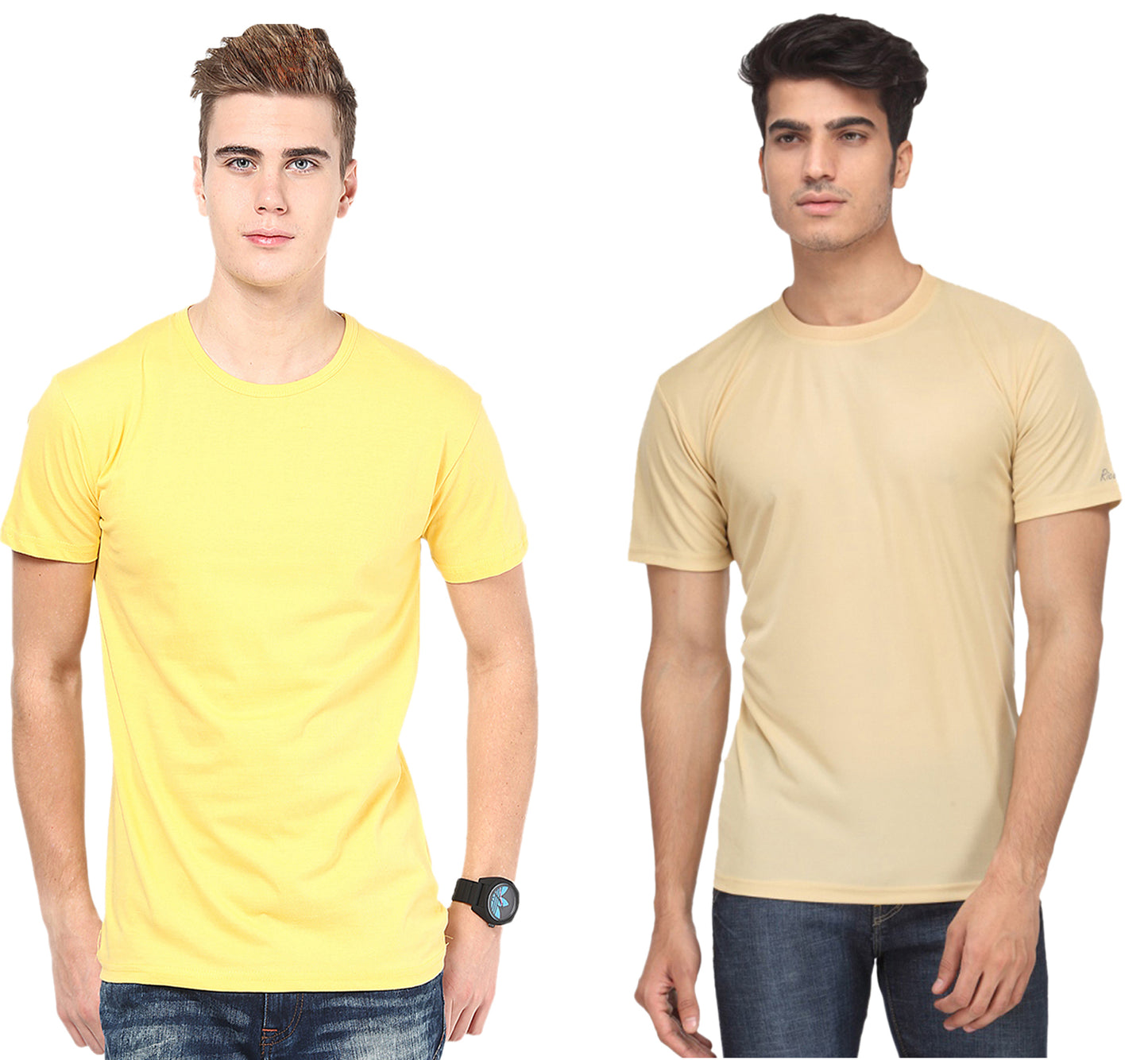 Set of two men's polyester blend Dri-Fit round neck T-shirts in multicolor, size 2XL, from the Ketex brand.