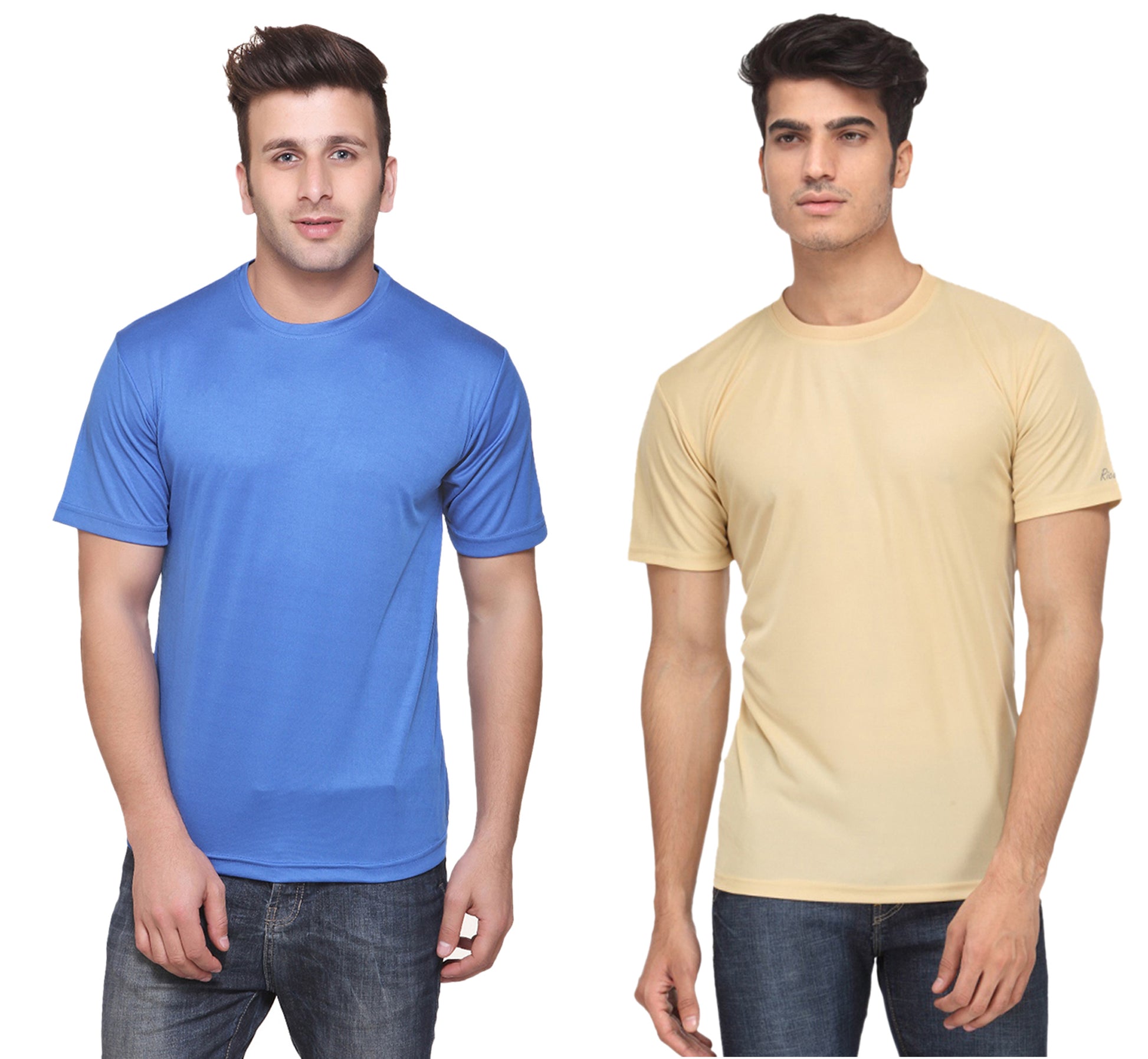Set of two men's Ketex polyester blend Dri-Fit T-shirts with round necks in multicolor, size 2XL, casual athletic style.