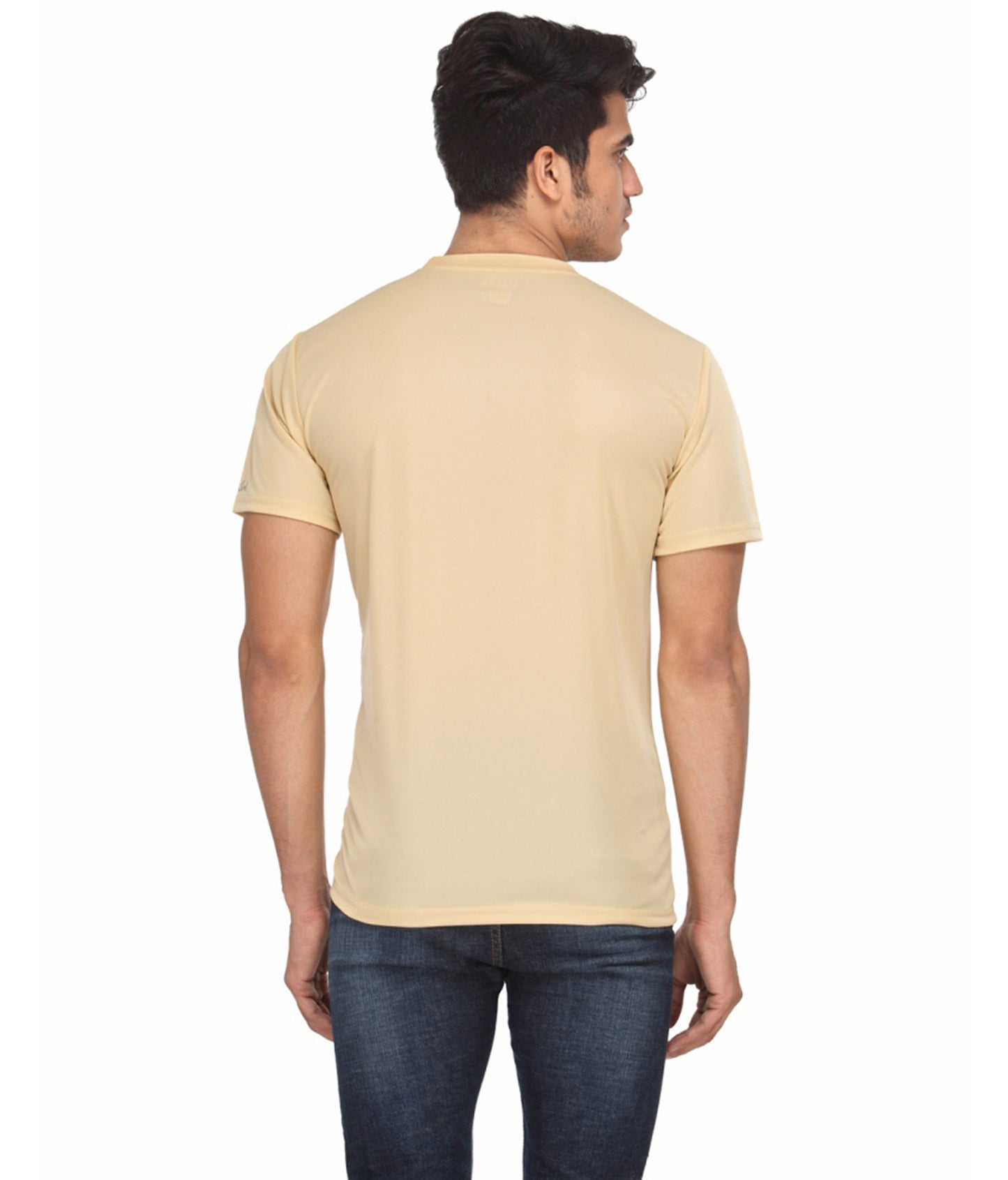 Two multicolor Ketex men's polyester blend dri-fit round neck T-shirts in 2XL size, displayed flat with visible collar and fabric texture.