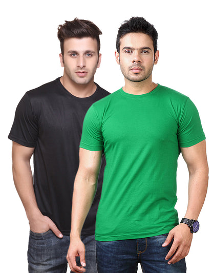 Two multicolor men's polyester blend Dri-Fit round neck T-shirts from Ketex, size 2XL, shown in a pack of 2.