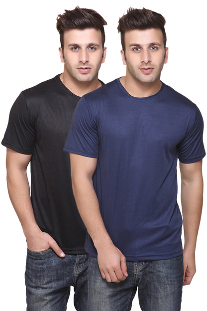Set of two multicolor Ketex men's polyester blend Dri-Fit round neck T-shirts, size 2XL, displayed flat.