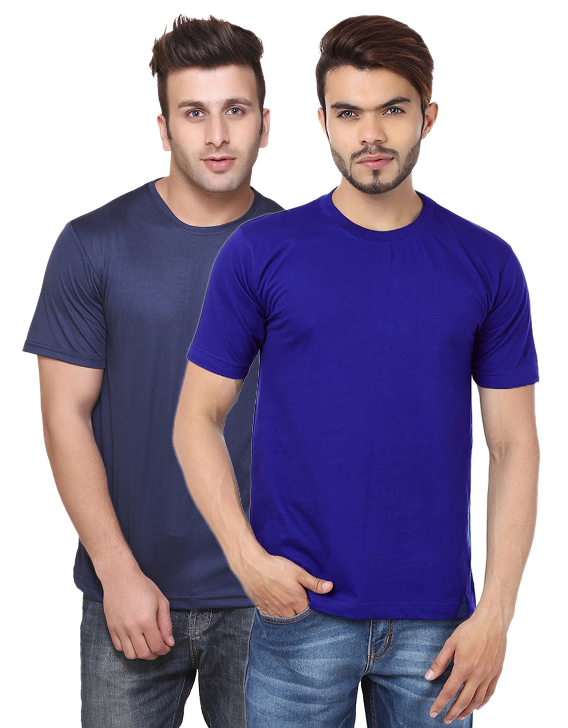 Two men's polyester blend Dri-Fit round neck T-shirts in multicolor, size 2XL, by Ketex, shown laid flat.