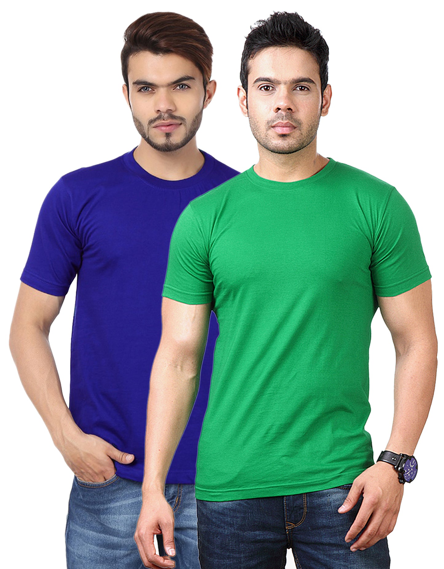 Two multicolor men's polyester blend dri-fit round neck T-shirts by Ketex, size 2XL, displayed flat with visible fabric texture