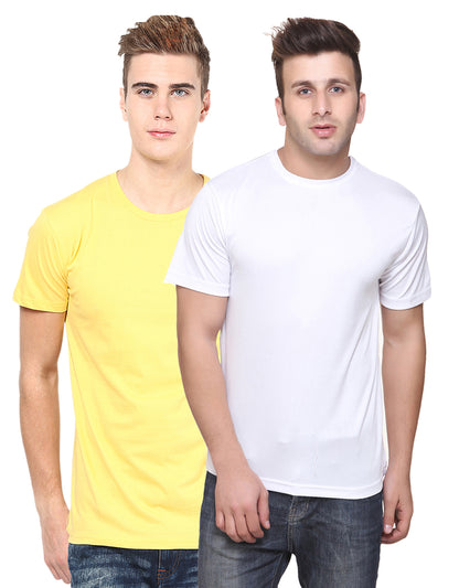 Set of two men's Ketex polyester blend Dri-Fit round neck T-shirts in multicolor, 2XL size, casual and comfortable fit.