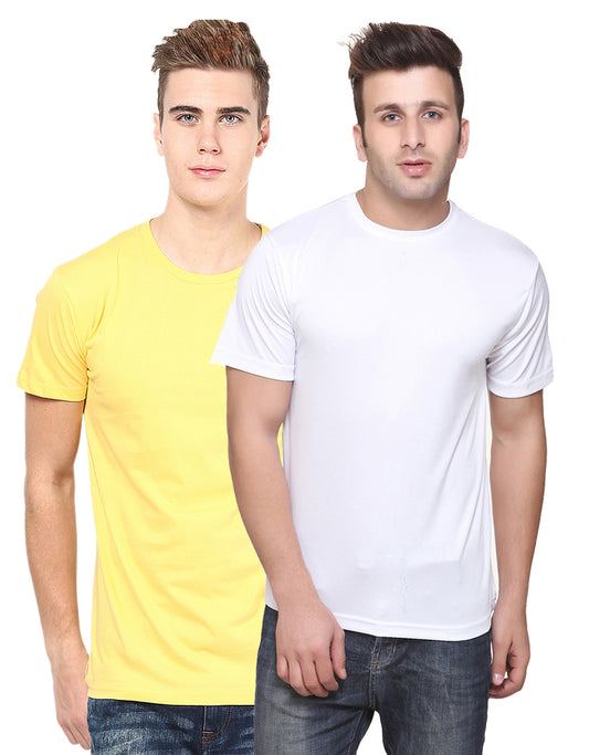Set of two men's Ketex polyester blend Dri-Fit round neck T-shirts in multicolor, 2XL size, casual and comfortable fit.
