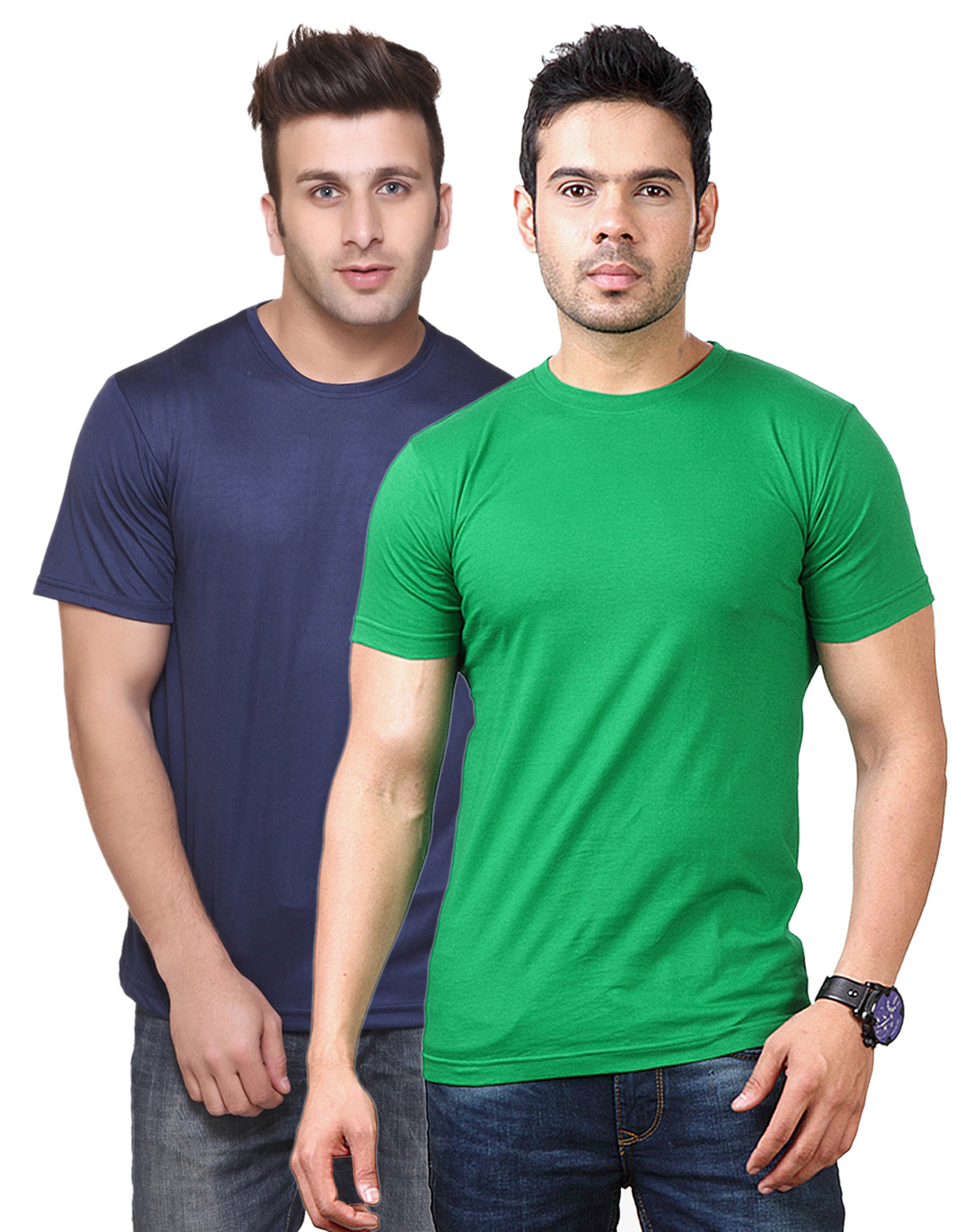 Two multicolor men's polyester blend Dri-Fit round neck T-shirts from Ketex, size 2XL, shown in a pack of 2.
