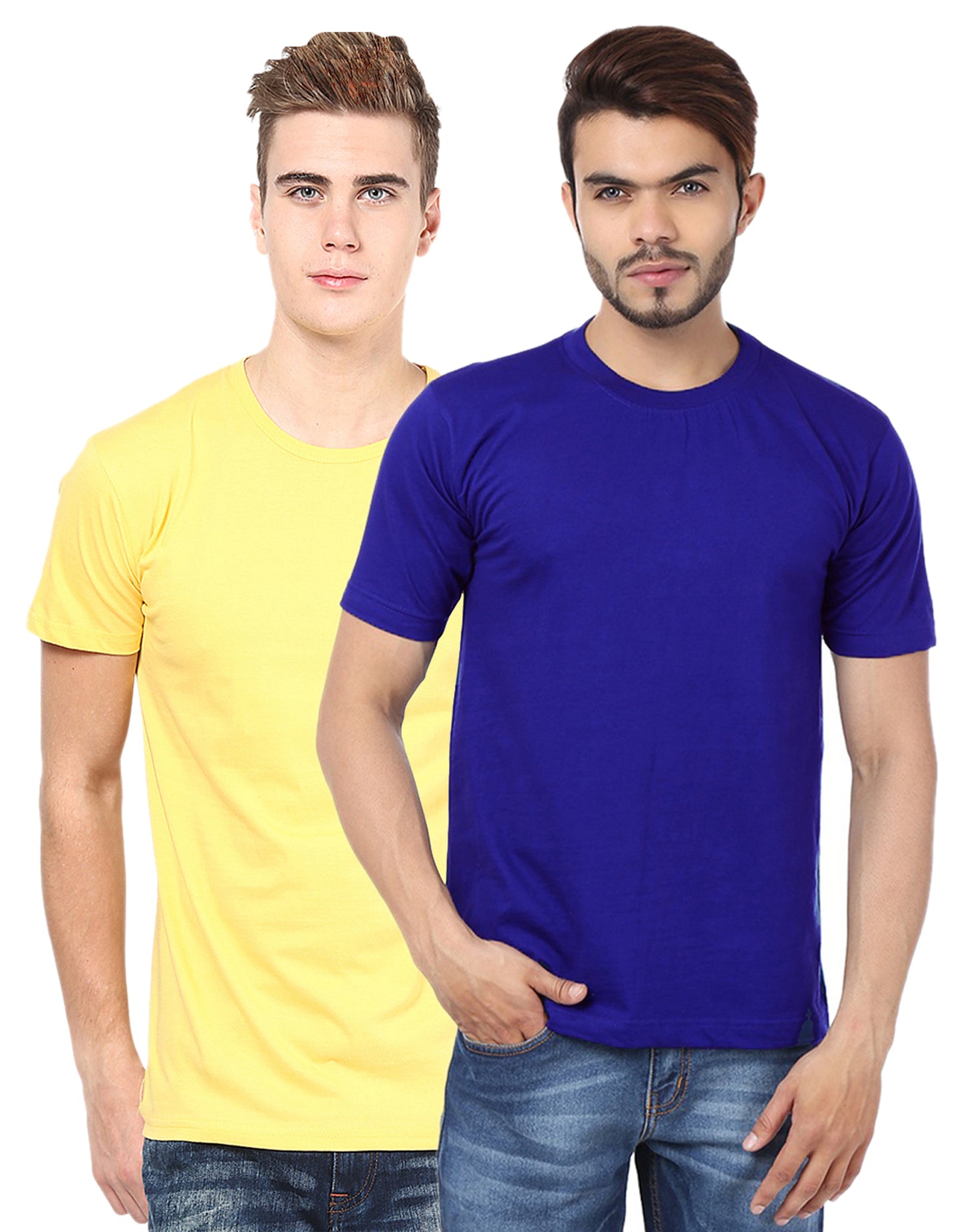 Two multicolor Ketex men's polyester blend dri-fit round neck T-shirts in 2XL, displayed flat with visible neck and fabric texture.