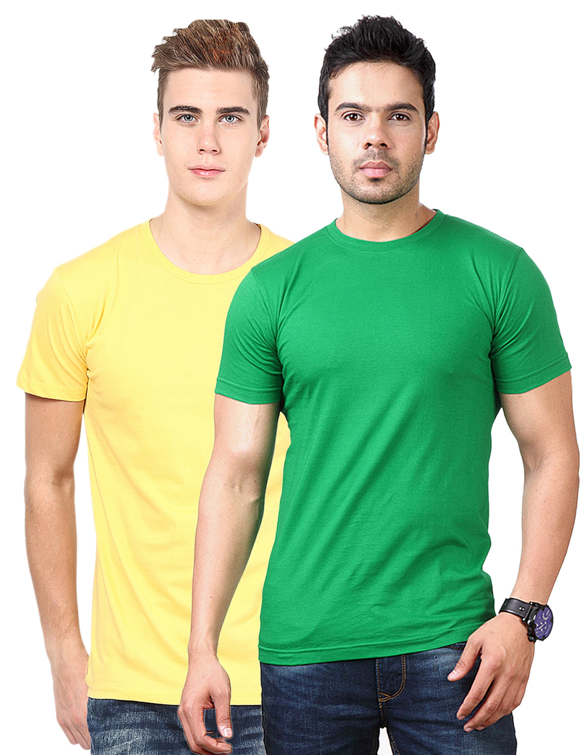 Set of two men's Ketex polyester blend dri-fit round neck T-shirts in multicolor, size 2XL, shown on mannequins.