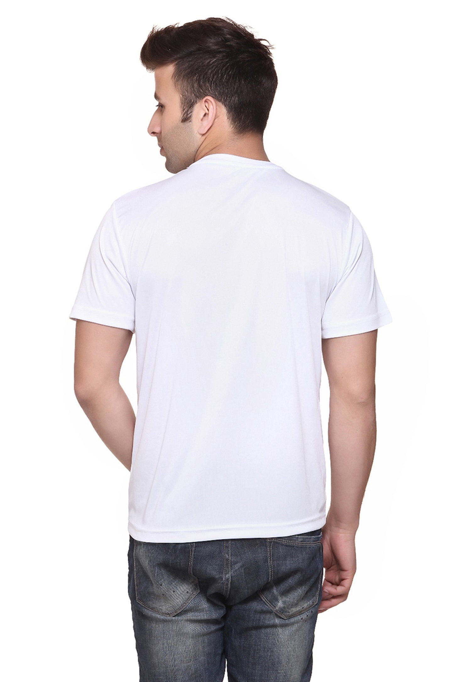 Two multicolor men's polyester blend dri-fit round neck T-shirts from Ketex, size 2XL, shown in a pack of two.