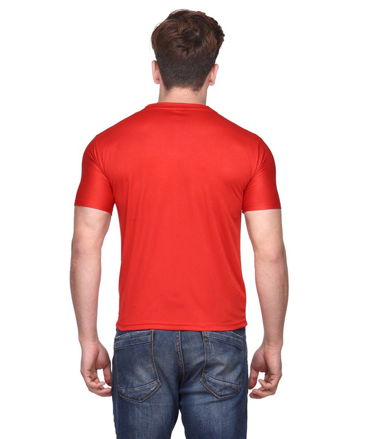 Set of two multicolor men's polyester blend dri-fit round neck T-shirts by Ketex, 14398, in 2XL size.