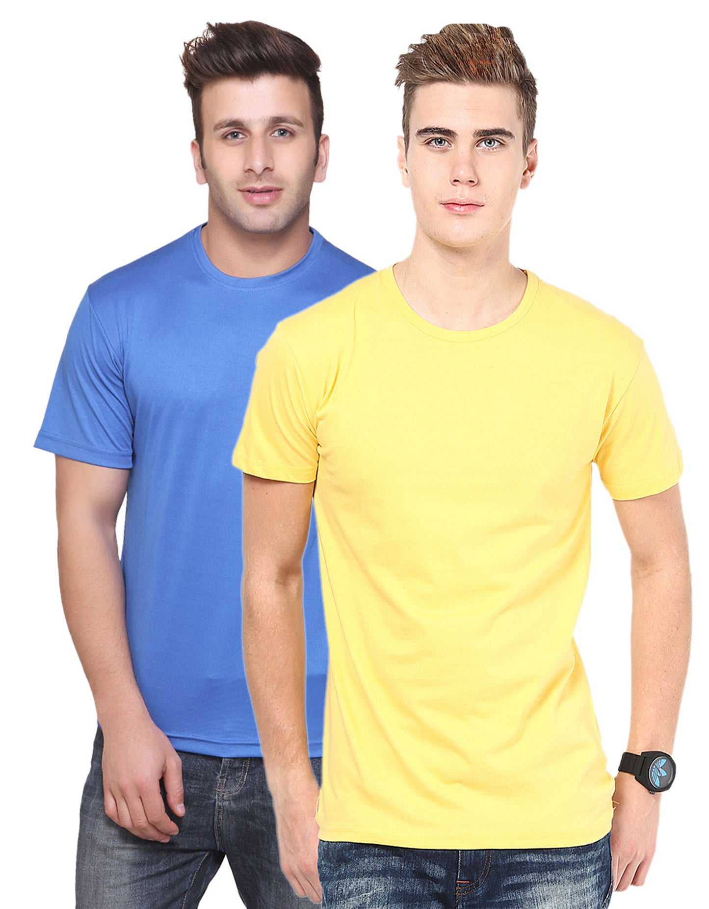 Set of two multicolor Ketex men's polyester blend dri-fit round neck T-shirts, 2XL size, casual men's T-shirts for activewear.