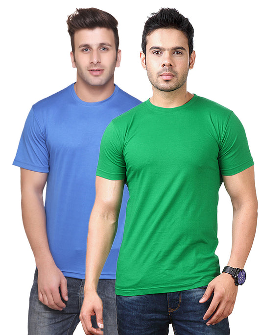 Set of two multicolor men's polyester blend dri-fit round neck T-shirts by Ketex, shown in 2XL size.