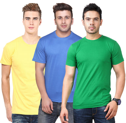 Set of three multicolor Ketex men's polyester blend round neck Dri-Fit T-shirts in 2XL size, casual and comfortable men's T-shirts.