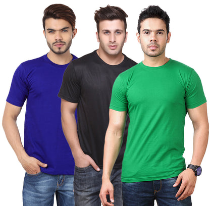 Set of three multicolor Ketex men's round neck T-shirts made from polyester blend, Dri-Fit fabric, size 2XL.