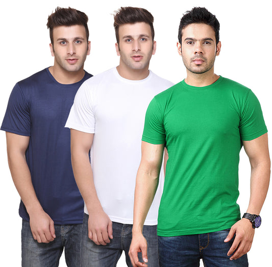 Set of three men's Ketex Dri Fit T-shirts in multicolor polyester blend with round neck, 2XL size, casual athletic style.