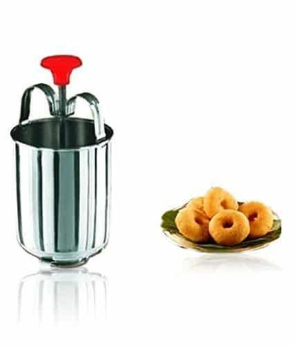 Wukusy 145 stainless steel Medu Vada maker with multiple molds for traditional Indian snack preparation.