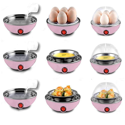 Wukusy 153 Electric Egg Boiler with 7-egg poacher, compact kitchen appliance for boiling and poaching eggs.