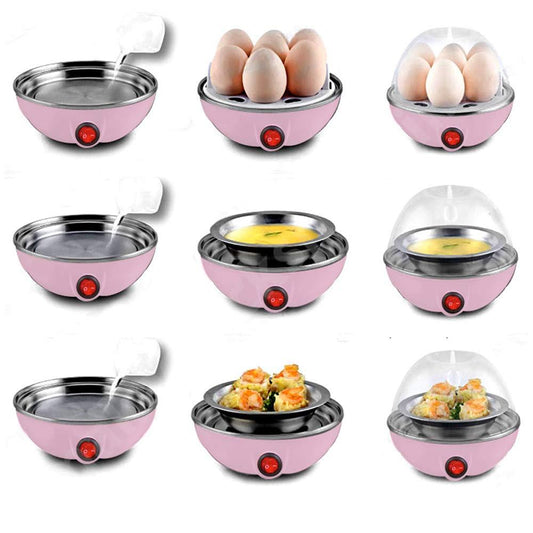 Wukusy 153 Electric Egg Boiler with 7-egg poacher, compact kitchen appliance for boiling and poaching eggs.