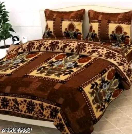 Multicolor woolen queen size bedsheet with two pillow covers, measuring 90x95 inches, featuring vibrant, cozy fabric.