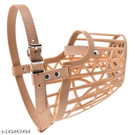 Multicolor ABS plastic size 3 dog muzzle, designed for pet safety, with a sturdy and lightweight construction.