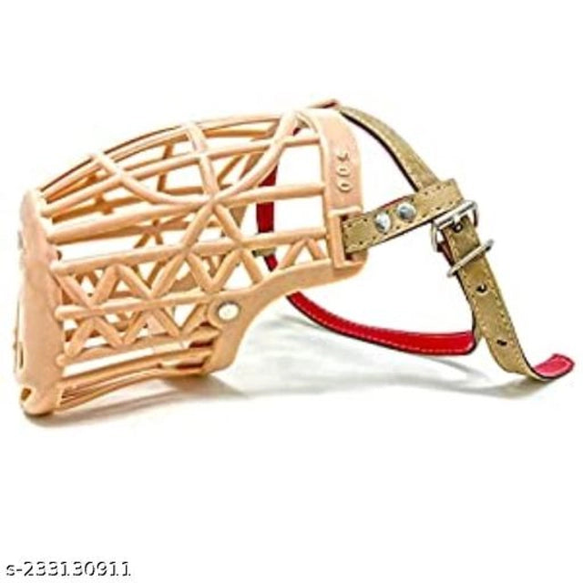 Colorful ABS plastic size 6 dog muzzle with adjustable straps, designed for pet safety and comfort.