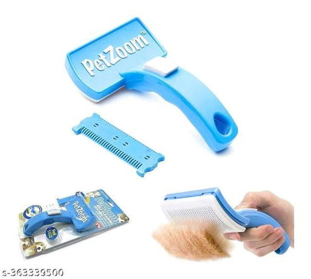 Multicolor ABS plastic slicker brush for pets, designed for gentle grooming and detangling pet fur.