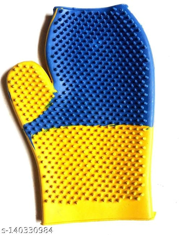 Multicolor pet hair remover deshedding gloves designed for effective fur removal from pets and furniture.