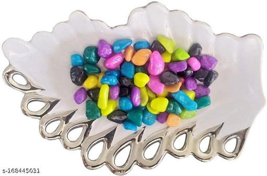 Multicolor decoration pebbles stones for pet beds, 1000g, showcasing smooth, colorful stones in a natural arrangement.