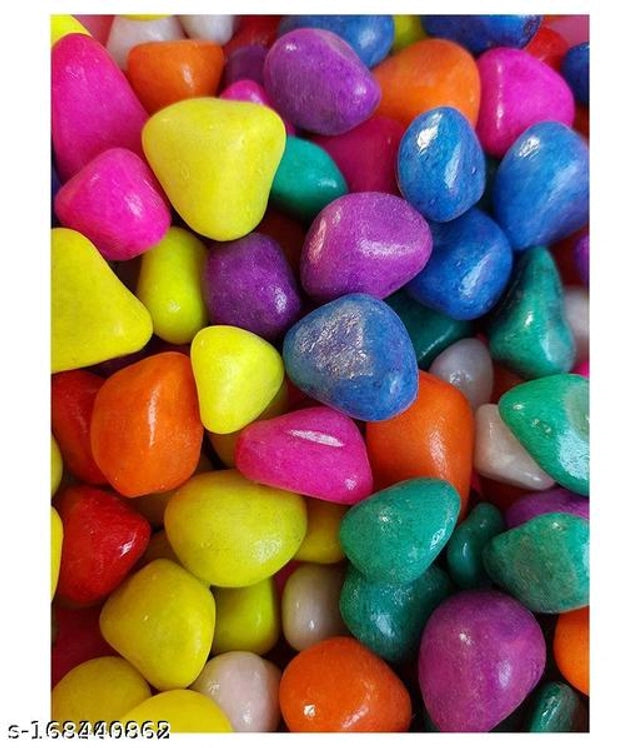 Colorful decoration pebbles stones for pet beds, multicolor, 1000g, natural look, small smooth stones for cozy pet bedding.