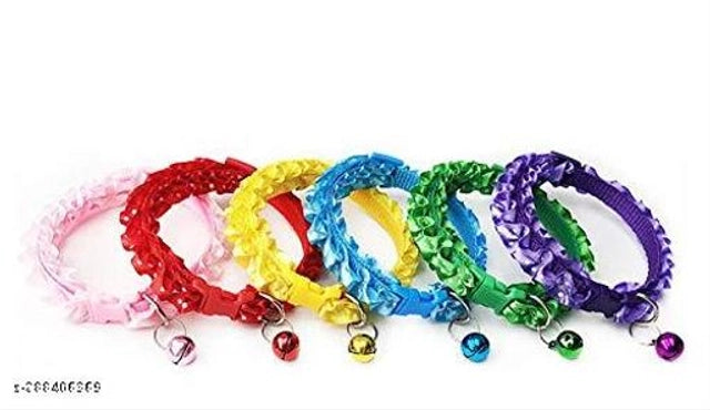Multicolor ABS plastic collar belts for pets, shown in a pack of two, designed for comfortable pet bed security.