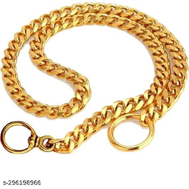 Multicolor brass collar chain for large dogs, 26 inches, designed for pet beds, with a sturdy, decorative metal finish.